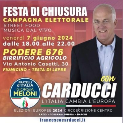 FESTA DI CHIUSURA CAMPAGNA ELETTORALE FRANCESCO CARDUCCI
